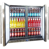 Schmick Twin Door Quiet Running  Solid Stainless Door Energy Efficient Bar Fridge Model SK246-SD