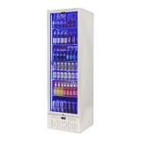 Schmick Classy White Upright Heated Glass 1 Door Bar Fridge - Model SK422L-W-HD