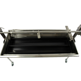 DIZZY LAMB Stainless Steel 304 Grade Charcoal Rotisserie BBQ (1.3mtr) - BIG SPIT - 40kgs meat capacity Motor - SSB-3060