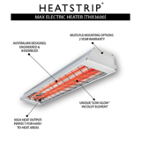 HEATSTRIP (3600W, 240V, 50Hz, 15A, IPX5) Max Electric Infra-red Heaters (THX Series) - THX3600