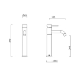 316 Marine Grade Stainless Steel High Basin Mixer - VTA012-316-BR