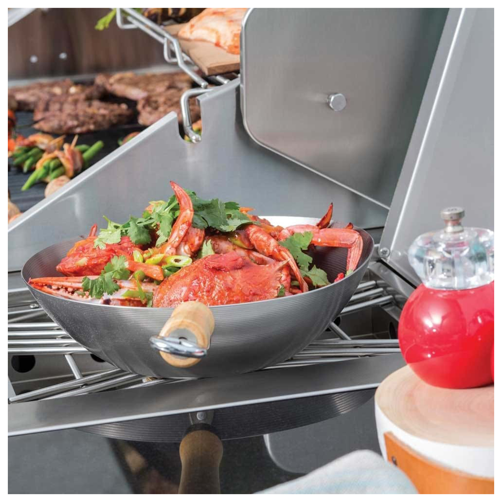 gasmate galaxy black hood lpg outdoor kitchen