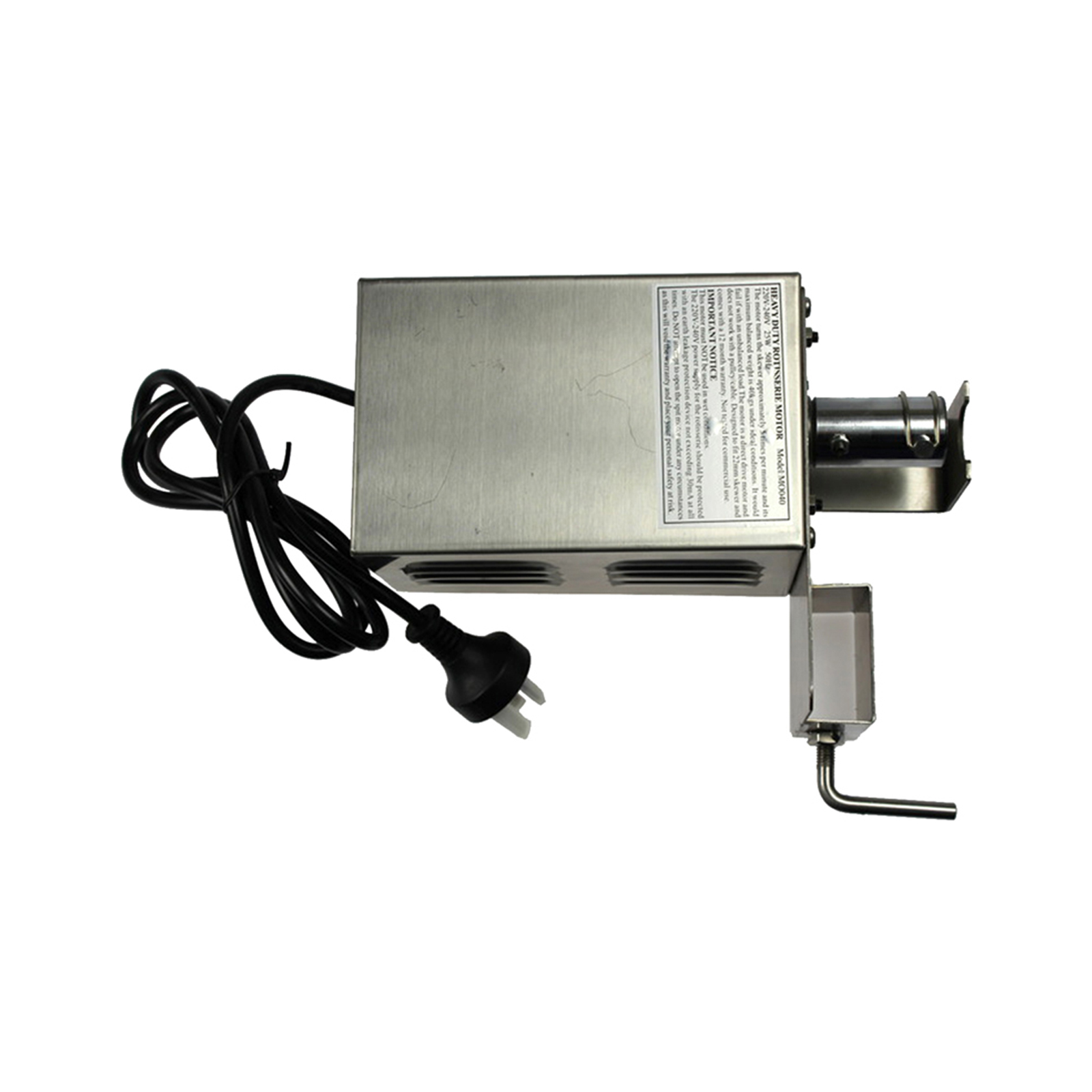 40kg Capacity 304 Grade Stainless Steel BBQ Spit Rotisserie Motor for Round Skewer from DIZZY LAMB