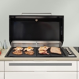 Artusi 104cm 4 Burner Built-In LPG Matte Black BBQ & Gloss Black Hood Bundle - ABBQ1B-Bun 