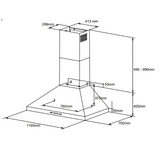 Artusi 120cm Canopy Outdoor BBQ Rangehood - ACH12BBQ
