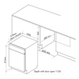 Artusi 60cm Semi-integrated Stainless Steel Dishwasher - ADWSI601X
