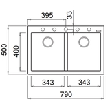 Artusi Granitek Series Double Bowl Sink AGS792B