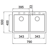 Artusi Granitek Series Double Bowl Sink - AGS792W