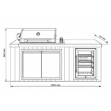 Bossworx Outdoor Kitchen Black SS Grill with SS Door - BDIODK2TBK-CU-AU