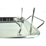 Man Law BBQ Chicken rack holds 12 wings - legs - thighs - stainless steel with tray- MAN-V10