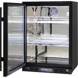 Black Commercial Glass 1 Door Bar Fridge With Energy Efficient Parts And Operation - BRAND NEW BOX has been opened 