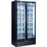 Rhino 2 Door Black Commercial Upright Dual Glazed Door Bar Fridge - SGT2-BS