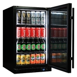 Schmick Quiet Running Front Venting Under Bench Black Glass Door Bar Fridge Heated Glass - Model SK126R-B-HD