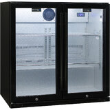 Schmick Black Bar Fridge 2 Door With Heated Glass and Triple Glazing Model SK190-B