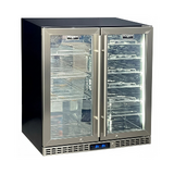 Schmick Under Bench Beer And Wine Dual Zone Stainless Steel Heated Glass Bar Fridge - Model SK198D-HD