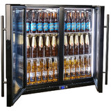 Schmick Black Quiet Running Front Venting Under Bench Heated Glass 2 Door Bar Fridge Model SK245-B-HD