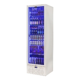 Schmick Classy White Upright Heated Glass 1 Door Bar Fridge - Model SK422L-W-HD