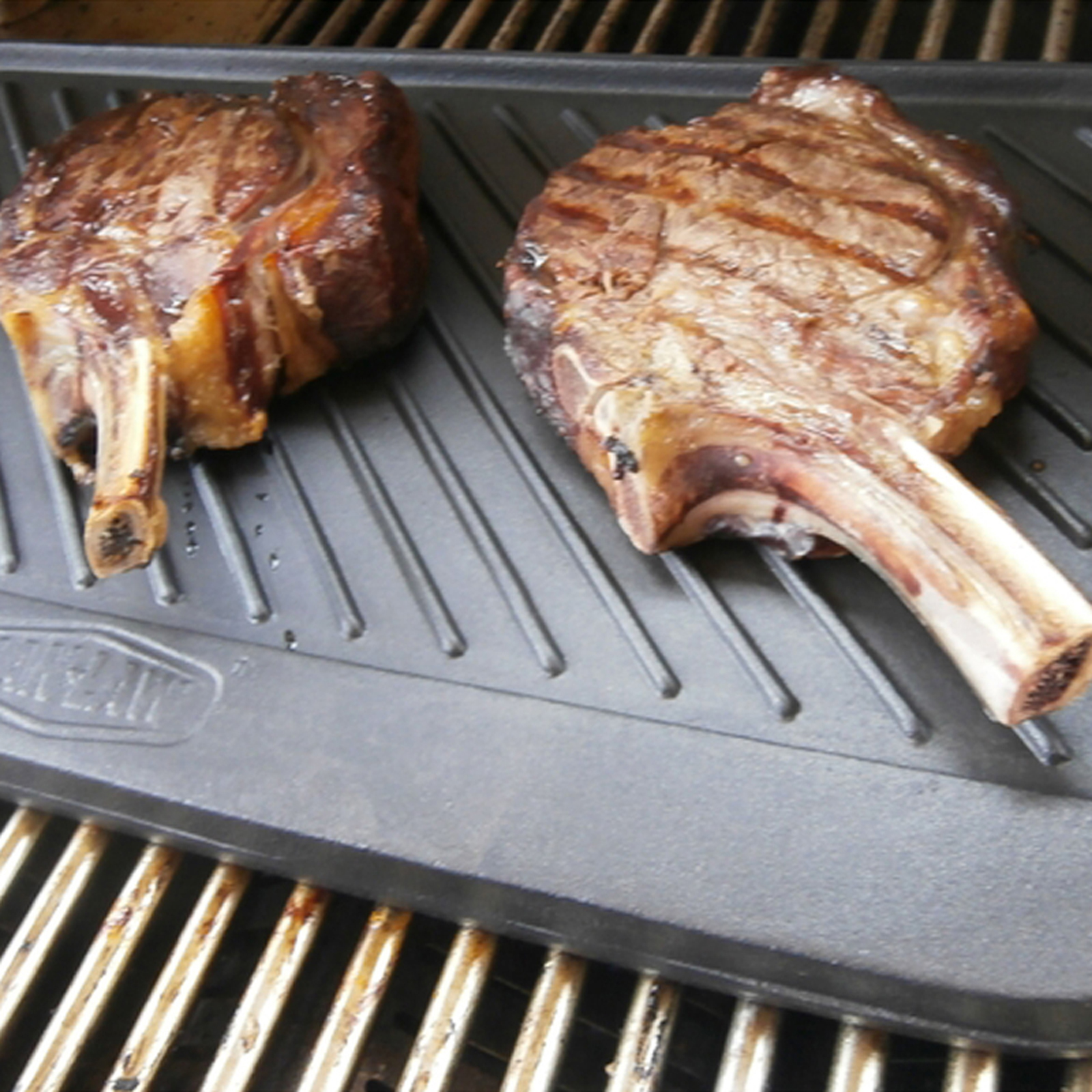 Man Law Cast Iron Reversible Griddle - Flat on one side and ribbed on the reverse - MAN-CG1