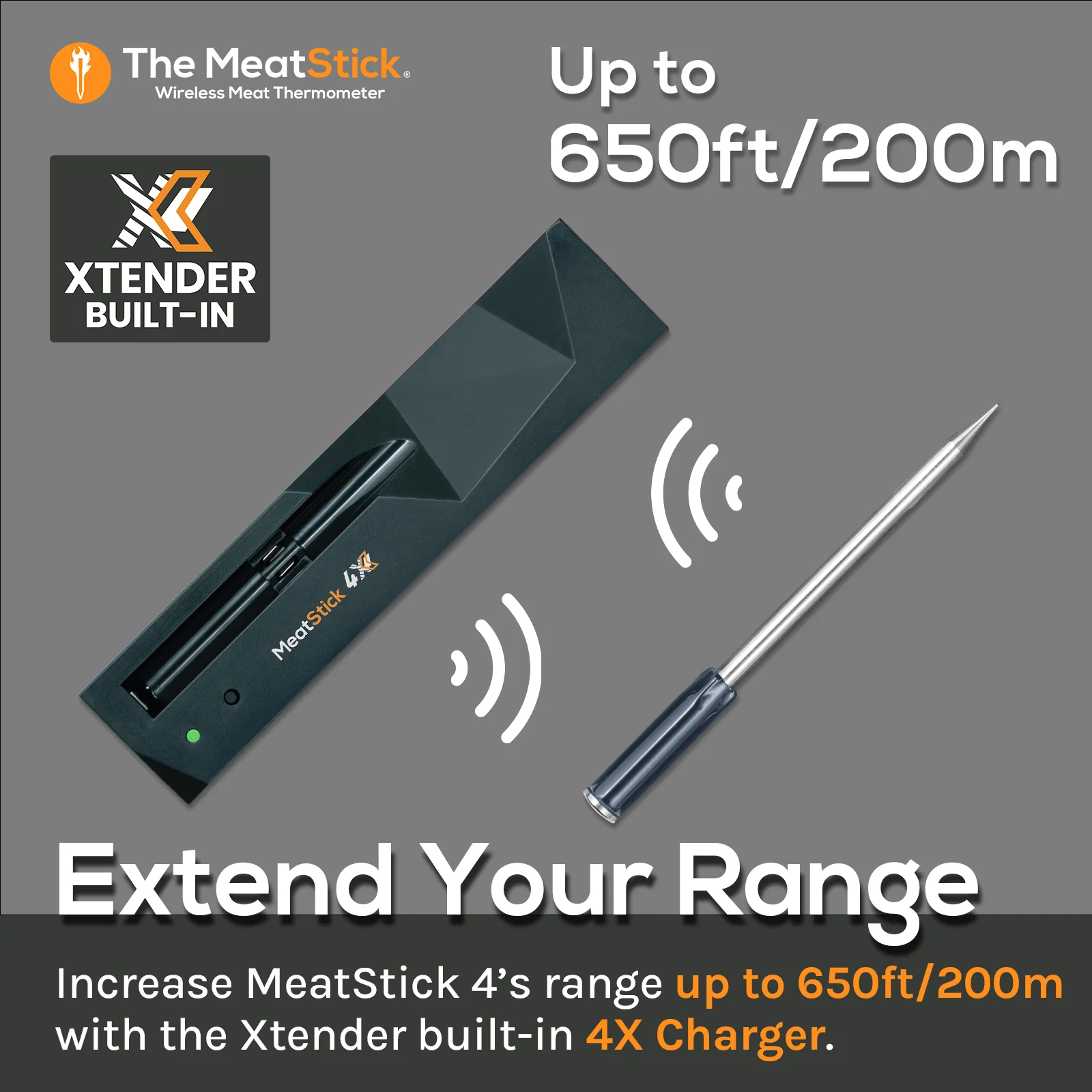 MeatStick X Set, 260 Ft Range Wireless Meat Thermometer