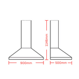 Artusi 90cm Stainless Steel Canopy Rangehood - ACH900X
