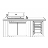 Bossworx Outdoor Kitchen Black SS Grill with SS Door - BDIODK2TBK-CU-AU