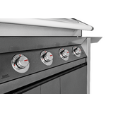 1600 Series Dark 5 Burner BBQ & Trolley w/ Side Burner, Cast Iron Burners & Grills