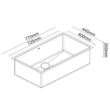 Piazza 720 Square Single Bowl - CR720