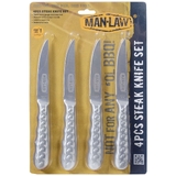 Man Law Stainless Steel Diamond Plate Steak Knife (Set of 4) - MAN-SK1