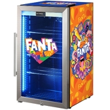 Official Fanta branded Outdoor Triple Glazed Alfresco Bar Fridge With Led Strip Lights - SC88-SS-F09