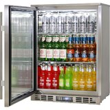 Rhino Stainless Steel Quiet 1 Heated Glass Door Bar Fridge With Low Energy Consumption - Left Hinged