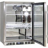 Rhino Stainless Steel 1 Heated Glass Door Bar Fridge With Quiet Fans And Low Energy Consumption
