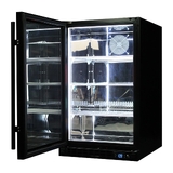 Schmick Quiet Running Front Venting Under Bench Black Glass Door Bar Fridge Heated Glass - Model SK126L-B-HD