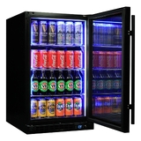 Schmick Quiet Running Front Venting Under Bench Black Glass Door Bar Fridge Heated Glass - Model SK126R-B-HD