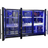 Schmick 3 Door Quiet Running Triple Glazed Black Glass Door Bar Fridge Model SK386-B