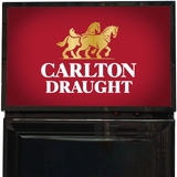 Carlton Draught Branded Skinny Upright Bar Fridge - SS-P160-DRAUGHT-V3