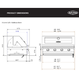 1200 Series Stainless Steel 4 Burner Built In BBQ w/ Cast Iron Burners & Grills - BBG1240SB