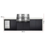 Crossray Premium Xplor Outdoor Kitchen with Single Door Fridge - GD4KW-03