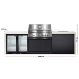 Crossray Premium Xplor Outdoor Kitchen with Double Door fridge and bench sink & cover - GD4KW-06