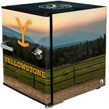 Yellowstone Retro Black Small Vintage Mini Bar Fridge 46 Litre With Opener
