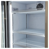 Upright Quiet Running Glass Door Bar Fridge Left Hinged - HUS-SC372LW