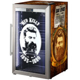 Ned Kelly Themed Alfresco Bar Fridge With Led Strip Lights, Lock and LOW E Glassd