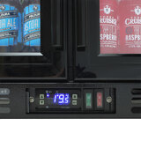 Commercial Under Bench Quiet Running Black Glass Double Door Bar Fridge Energy Efficient