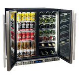 Schmick Under Bench Beer And Wine Dual Zone Stainless Steel Heated Glass Bar Fridge - Model SK198D-HD