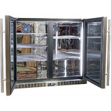 Schmick Twin Door Quiet Running Stainless Steel Heated Glass Door Bar Fridge Model SK206-HD - Low Height