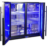 Schmick Black Quiet Running Front Venting Under Bench Heated Glass 2 Door Bar Fridge Model SK245-B-HD
