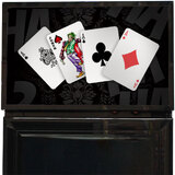 Branded Skinny Upright Bar Fridge With 'Joker' Playing Card Design