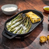 Ooni Cast Iron Grizzler Griddle Pan with Removable Handle & Stainless Steel Trivet