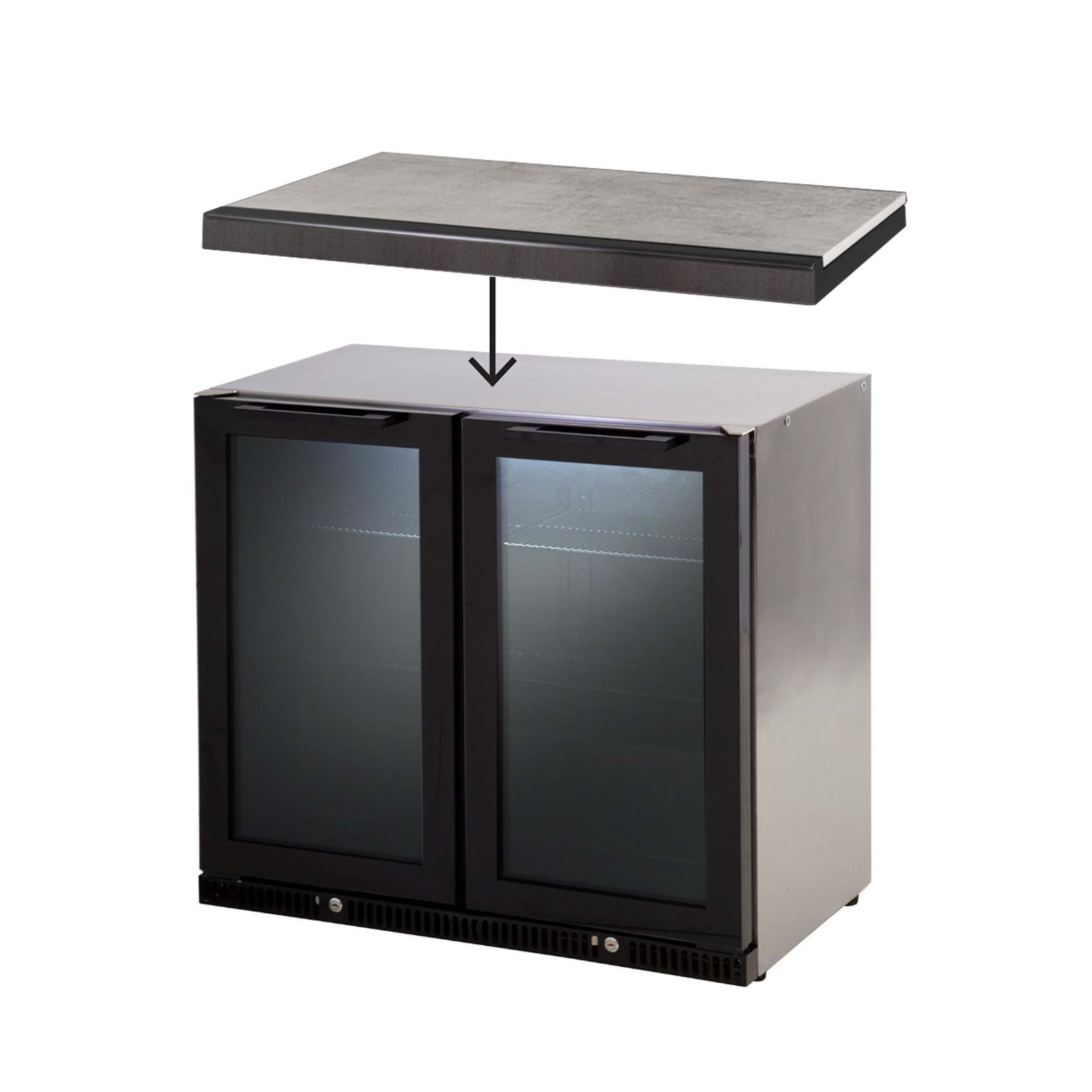 Large View Gasmate Nova MK2 Graphite 6 Burner (NG) BBQ Outdoor Kitchen - BQ29NGFB-BUNDLE