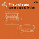 WITT Etna Fermo Gas Powered Pizza Oven 16" - Black