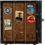 Funky Luggage Case Design Vintage Mini Bar Fridge With Handle And Opener - Add Your Own Initials - BC46B-TRAVEL